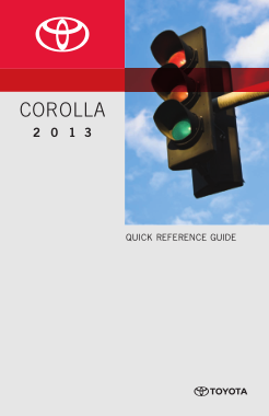 2013 Toyota Corolla Quick Reference Guide
